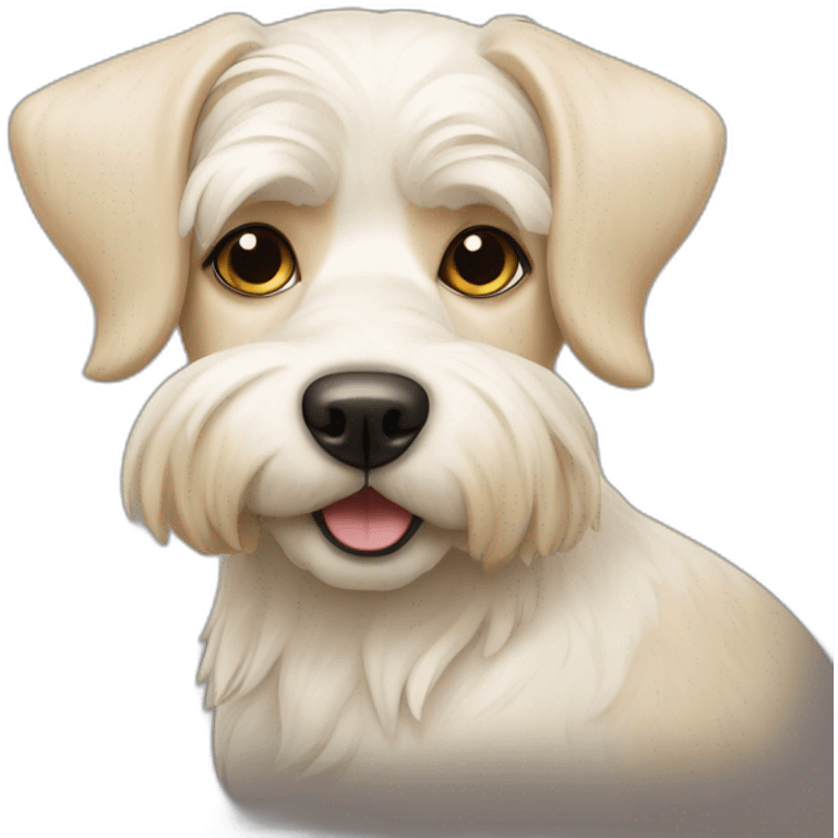 Yorkshire white and cream dog with pointed ears emoji