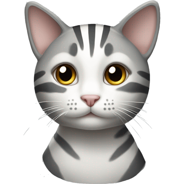 gray and white striped cat  emoji