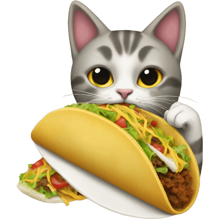 Cat eating taco emoji