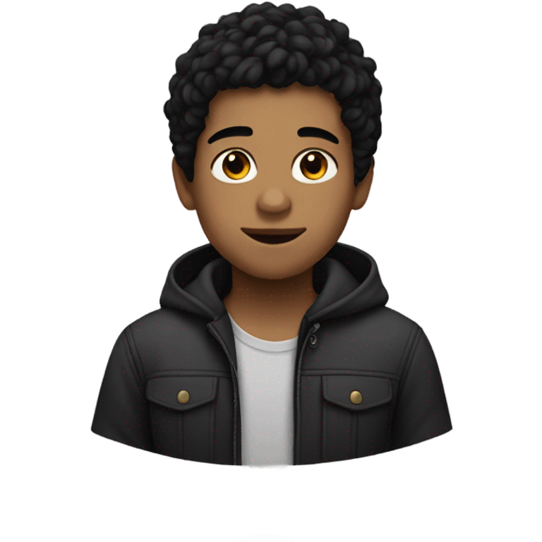 black haired boy portrait emoji