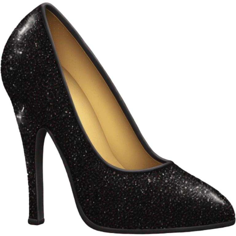 black sparkly high heel emoji