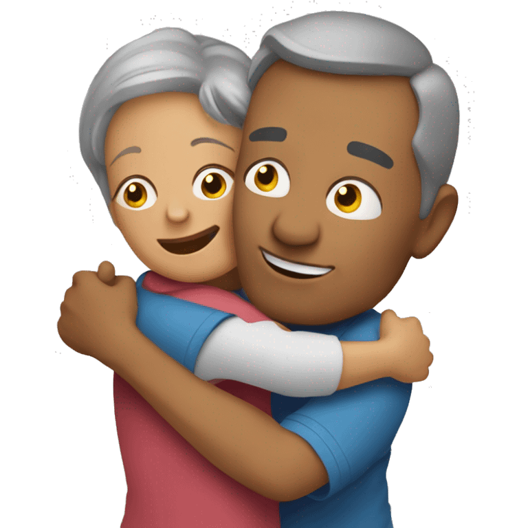 Older mom hugging adult son  emoji