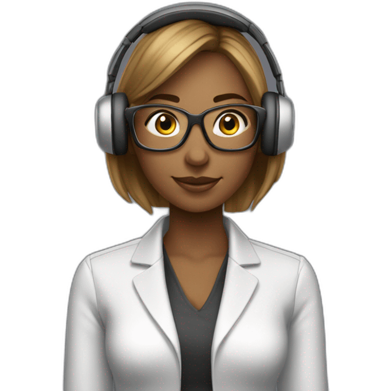 woman-scrum-master-wearing-headset-plat-behind-her emoji