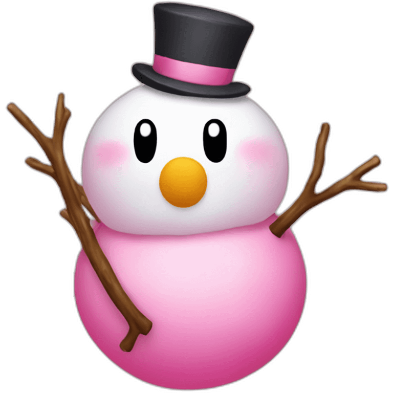 kirby snowman pink emoji