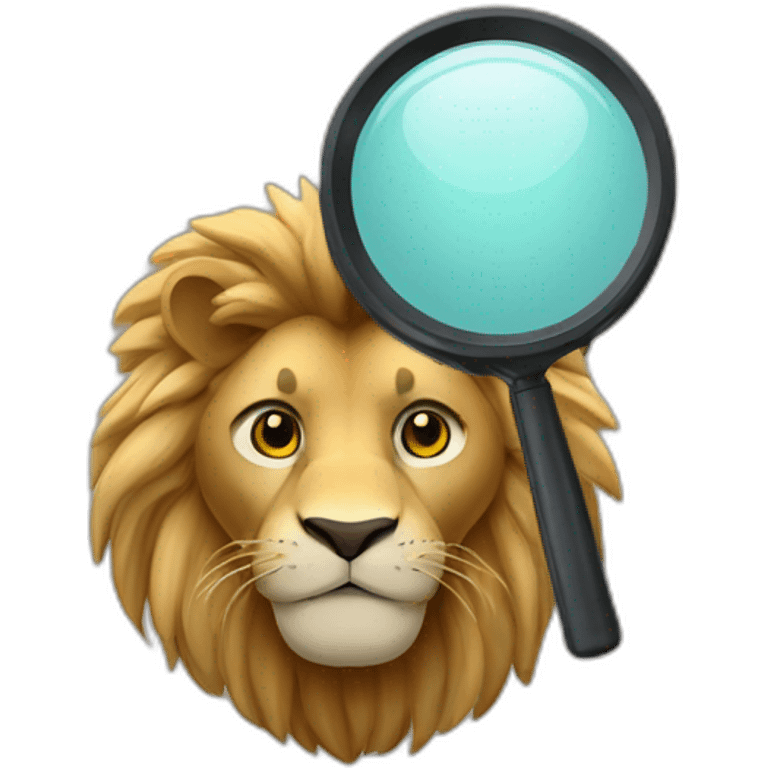 lion inspector with magnifying glass sherlock emoji