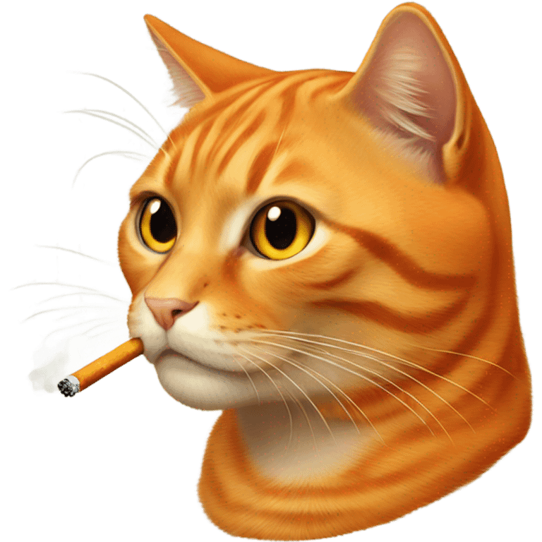 Orange cat smoking a cigarette  emoji