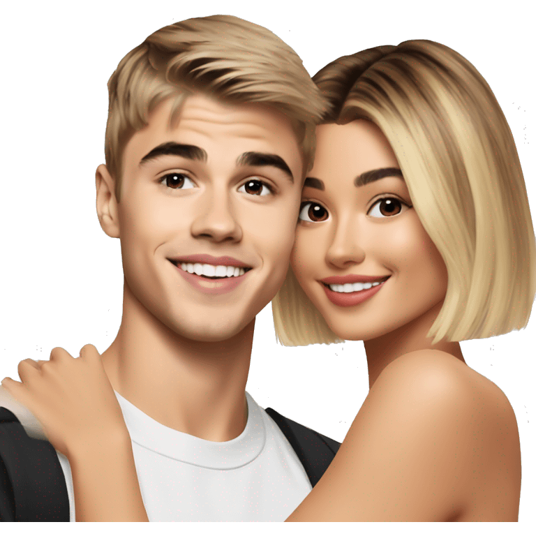 justin bieber with hailey bieber emoji