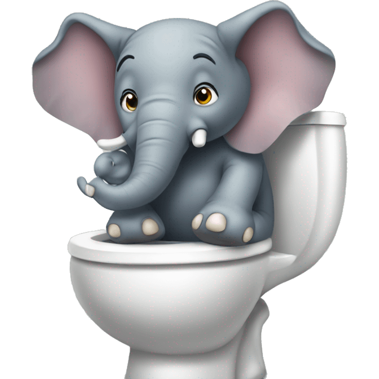 Elephant sitting on toilet emoji