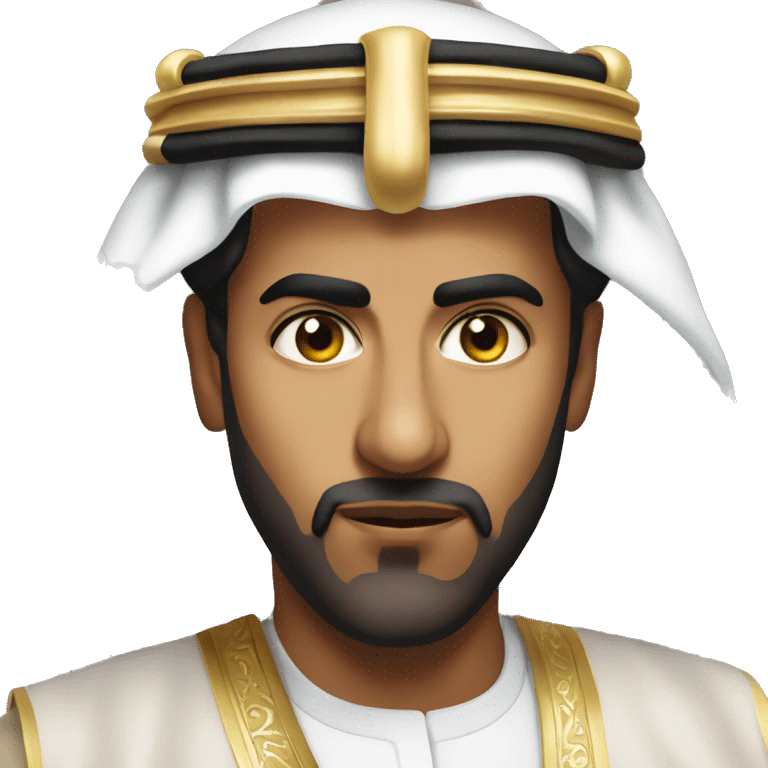 photorealistic  Faisal King of Saudi Arabia serious emoji