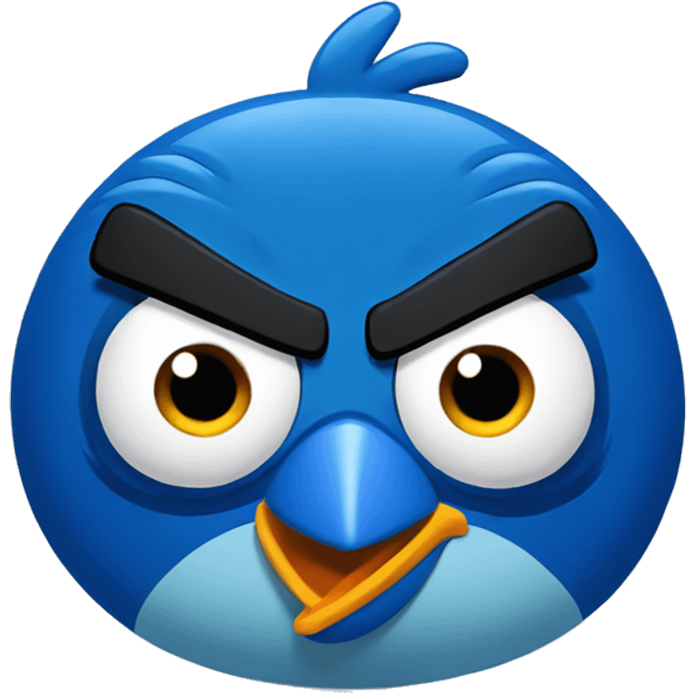 Blue angry birds emoji