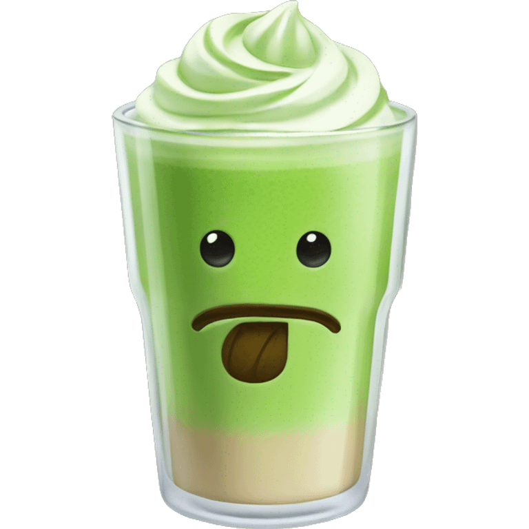 Matcha latte in a transparent glass emoji