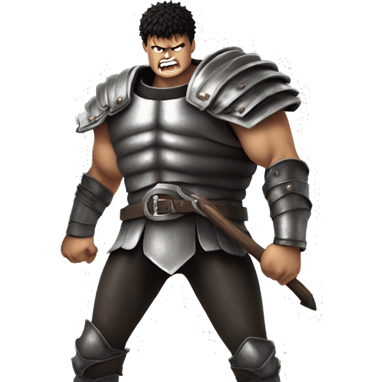 angry Berserk Guts, show muscular armor emoji