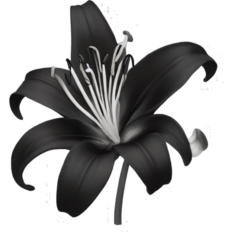 black and white lily emoji