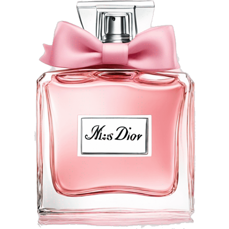 Light pink Miss Dior perfume with bow emoji