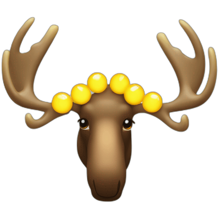 moose horns with yellow Christmas lights emoji