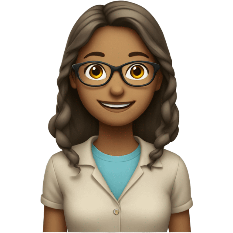 smiling girl with glasses emoji