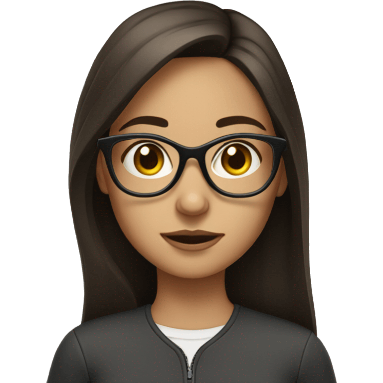 Brunette girl with glasses emoji