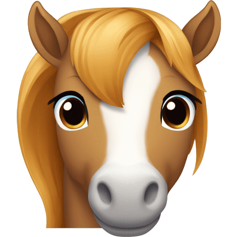 Poney de taille moyenne avec seulement la  couleur caramel emoji