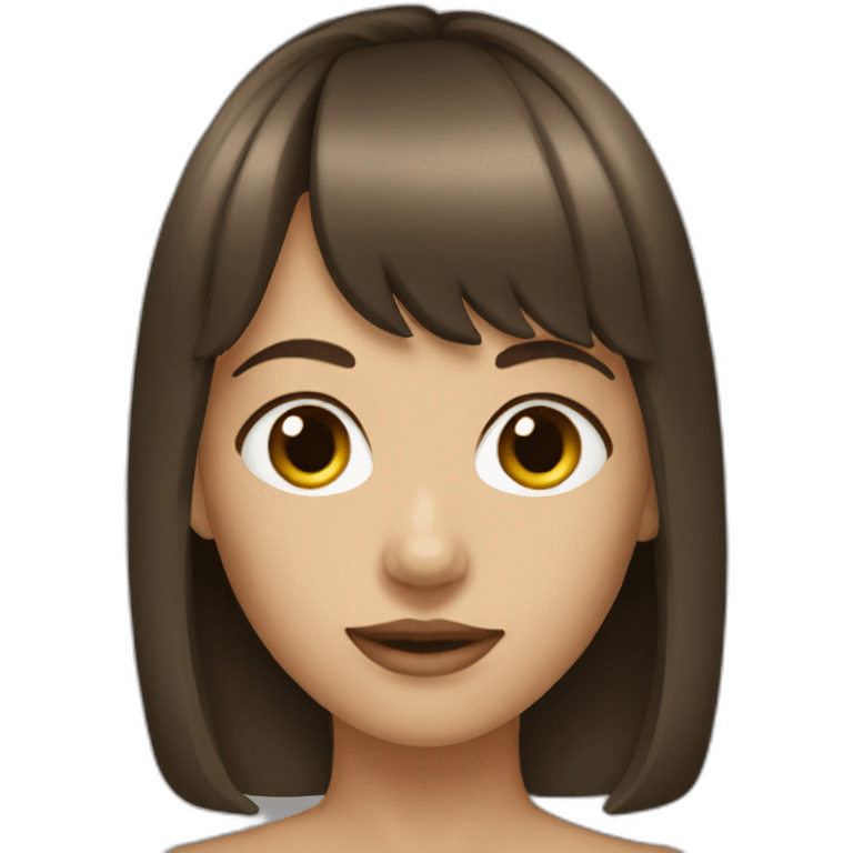 girl with bangs brunette emoji