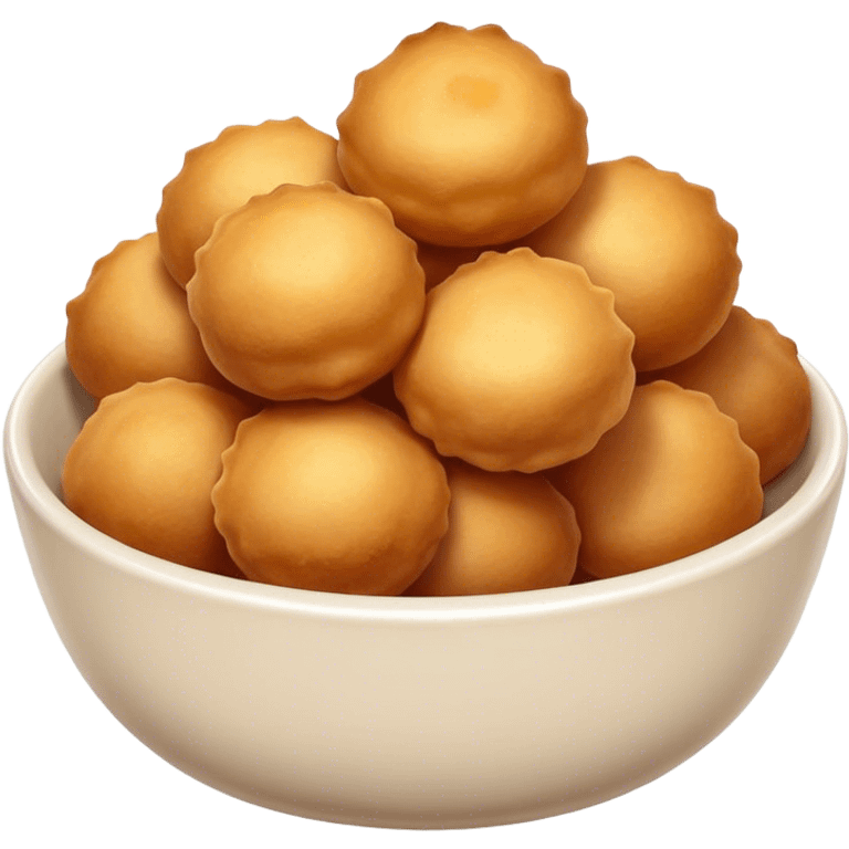 round fried crispy dough balls in a bowl emoji