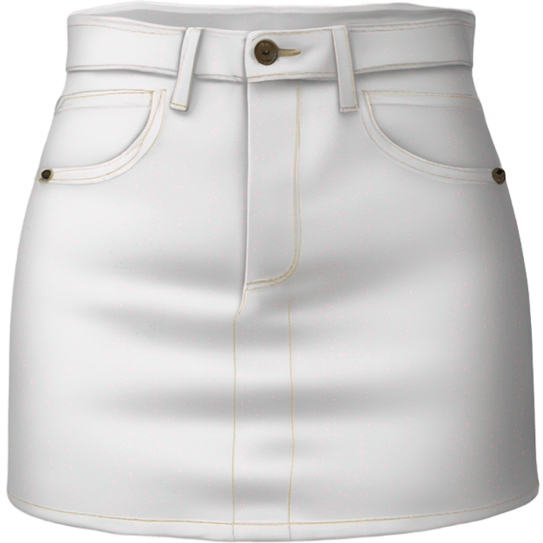 Realistic A-line high waisted white denim mini skirt, isolated emoji