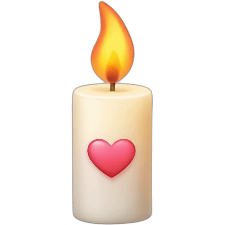 candle with flame with heart shape emoji