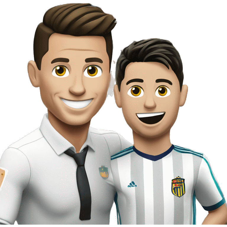 cristiano Ronaldo bailando con leonel Messi emoji