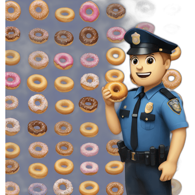 Police officer eat donut emoji