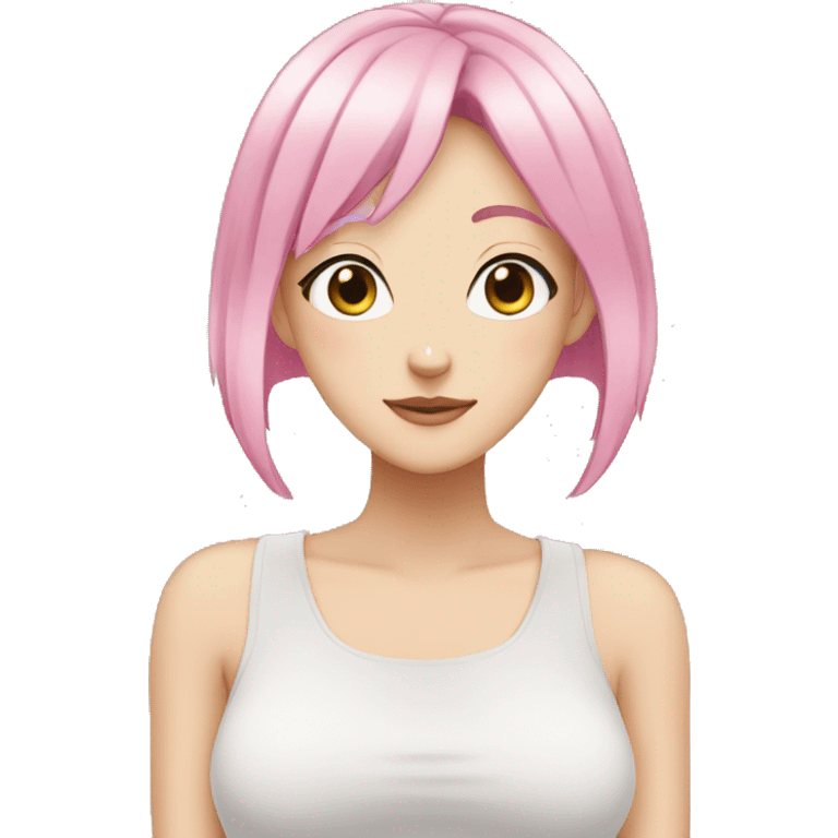 Zero Louise in Anime with a style, with pink hair emoji