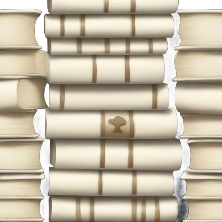 Ivory 3 book stack tiny accents  emoji