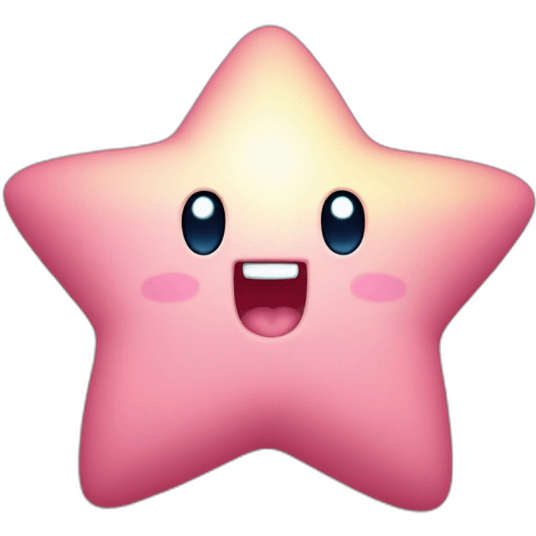 clean cute happy Kirby with a golden star emote emoji