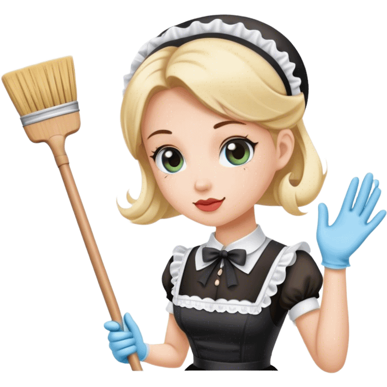 French maid cleaning emoji