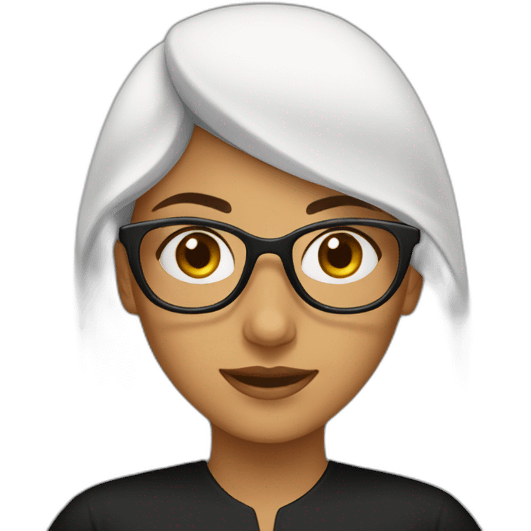 Arabe Nerd girl wearing black emoji