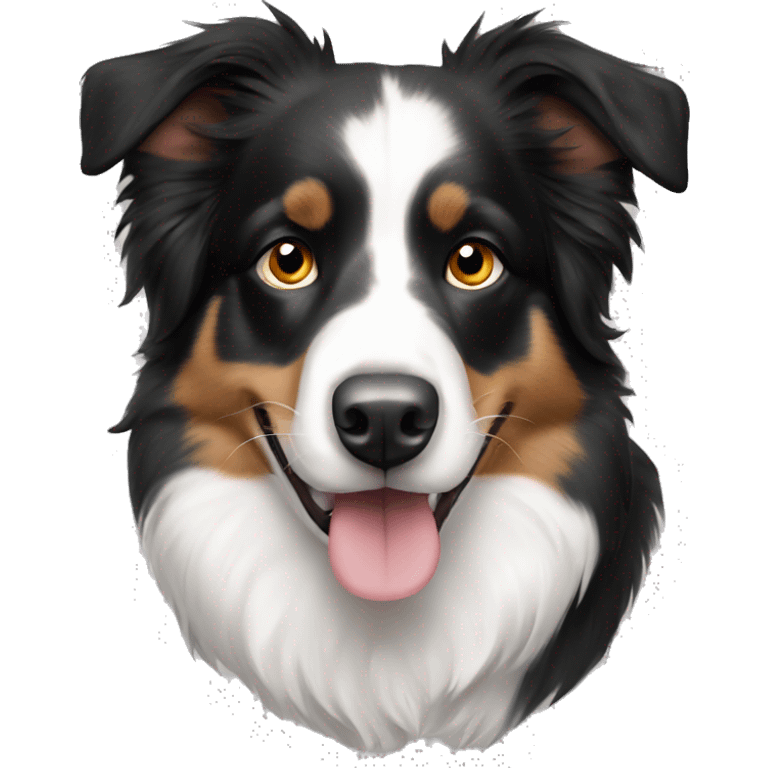 Black and white Australian shepherd emoji