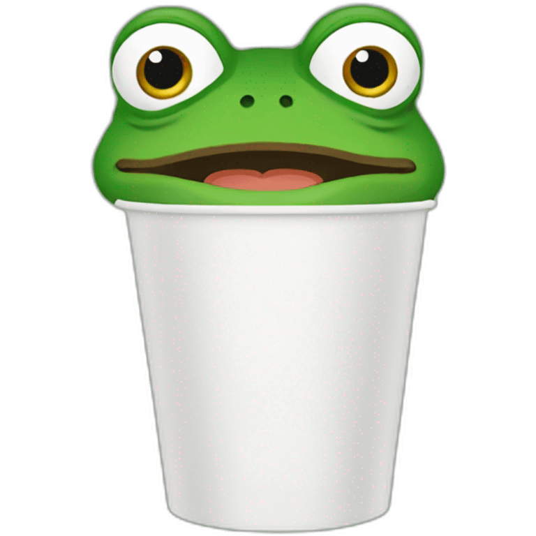 Pepe frog drinking cup water emoji