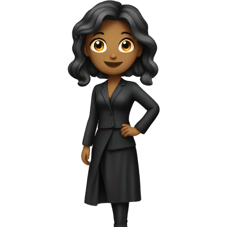 confident female in black attire emoji