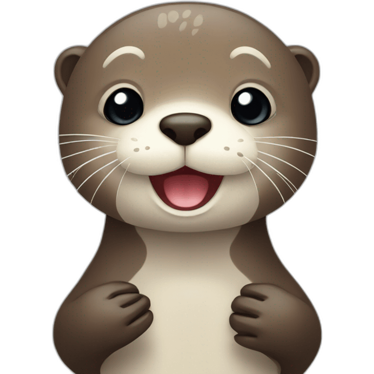 cute otter with information icon emoji