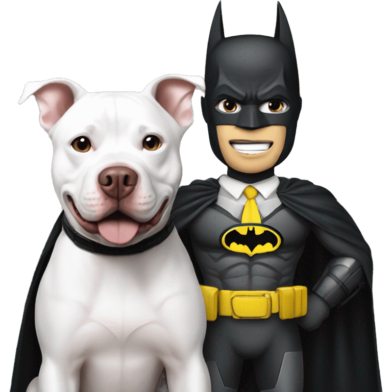 Batman with a white pitbull emoji