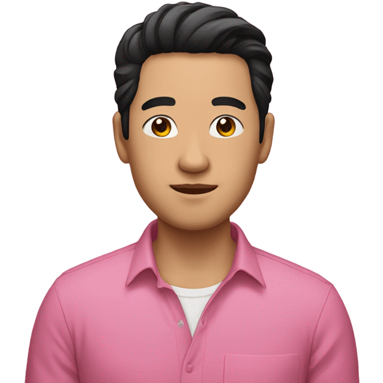 Chinese man in pink shirt black hair  emoji