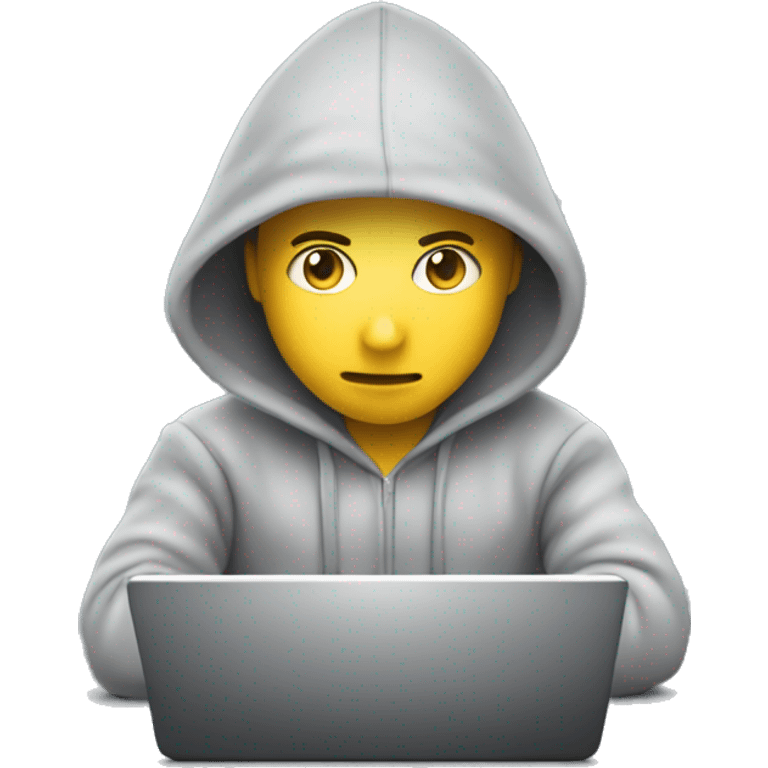 ecom hussler working on laptop in hoodie emoji