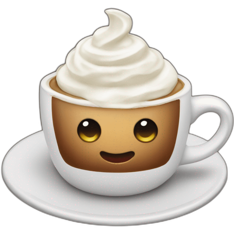 Coffee with whipped cream emoji