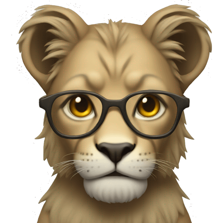 leonin with glasses emoji