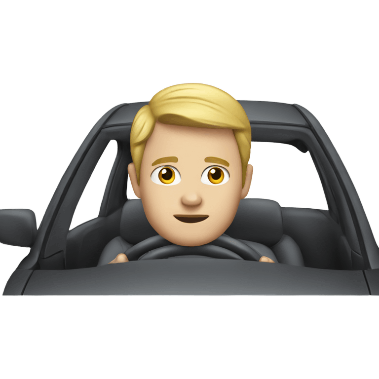 white man driving car emoji