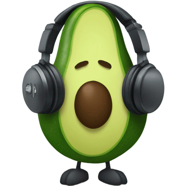 avocado recording with headphones and microphone emoji