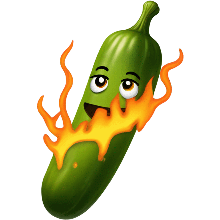 Pickle on fire emoji