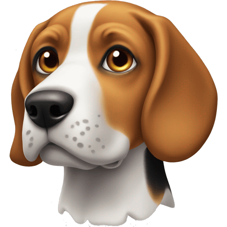 A beagle face emoji similar to the dog face emoji but a beagle dacsund  emoji