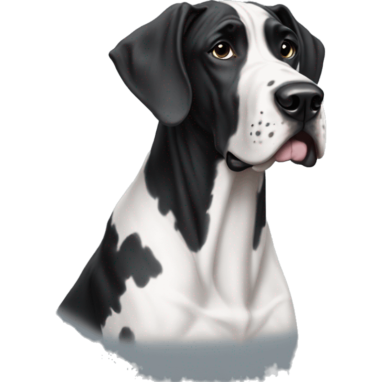 Black and white great dane emoji