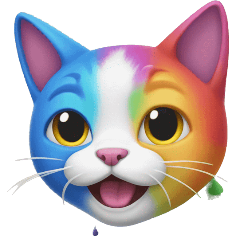 rainbow cat throwing up emoji