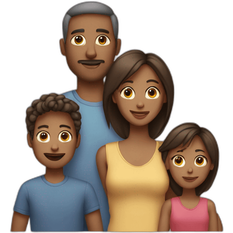 two straight parents with one daughter and one son emoji