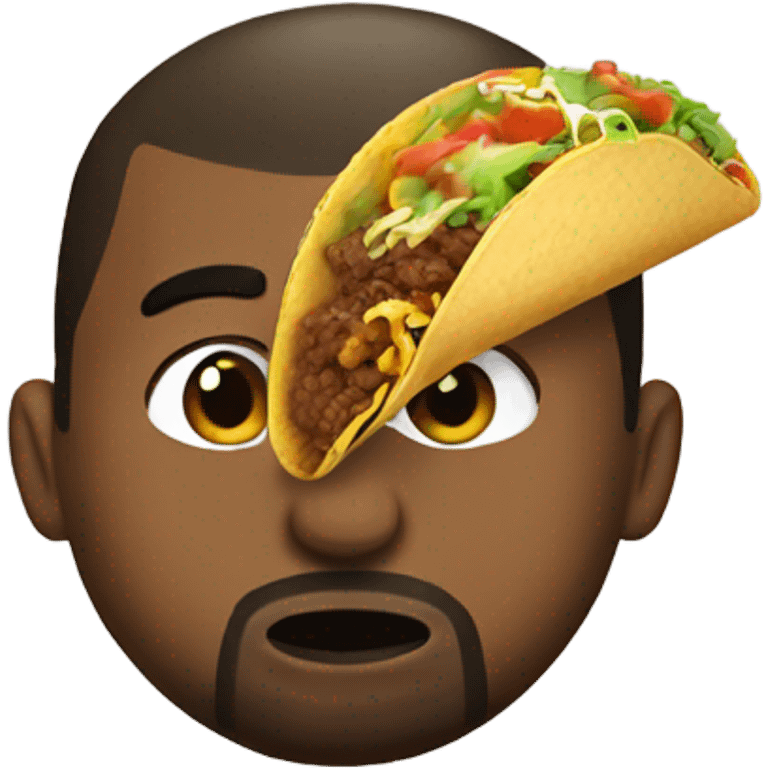 kanye west eating a taco emoji